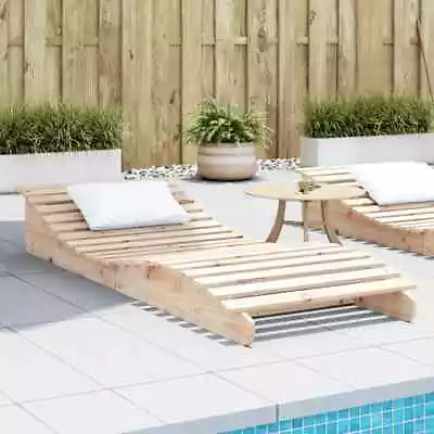 Sun Lounger Garden Bed Day Outdoor Lounge Chair Solid Wood Pine VidaXL • £122.99