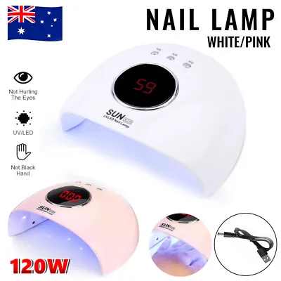 120W Nail Lamp UV LED Light Professional Nail Polish Dryer Art Gel Curing Device • $16.99