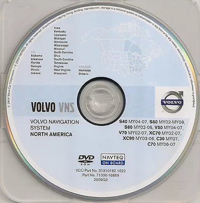 2002 To 2007 Volvo S40 V50 V70 XC70 Navigation DVD Cover Central + Southeast Map • $119