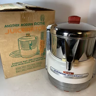 ACME JUICERATOR Model 6001 VINTAGE Vegetable Fruit Juicer Works Box USA STURDY • $124.88