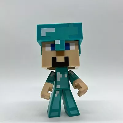 Minecraft Diamond Armor Steve With Removable Helmet Big Head Figure Toy 6” • $10.19