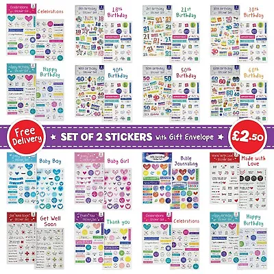 £2.50 • Buy Happy Birthday Stickers - Age Milestone For Children To Decorate Gifts Cards