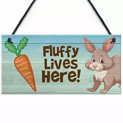 Personalised Pet Rabbit Sign Hutch Accessories Animal Lover Gifts Pet Accessory • £4.99