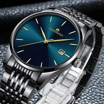 $25.99 • Buy Fashion Men's Watches Stainless Steel Date Waterproof Sport Quartz Wristwatch