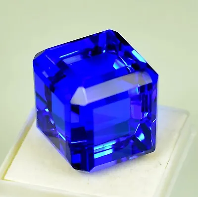 21.95 Ct Natural Lustrous Blue Tanzanite Loose AAA+ CUBE Cut Box Gemstone • $3.25