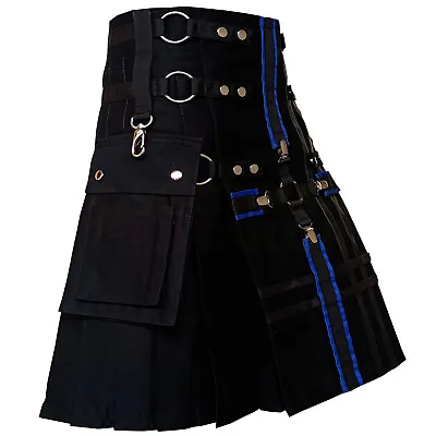 Handmade Black Tactical Utility Kilt Hybrid Kilt Fashion Kilt & Custom Kilts • $119.68