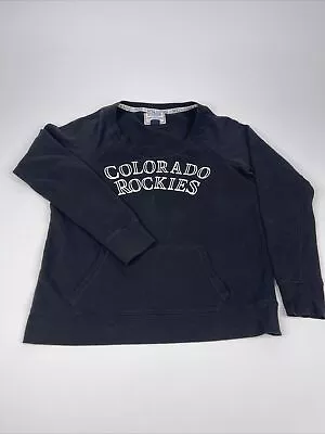 Vintage 1993 Colorado Rockies Black Sweatshirt Pink/Victoria's Secret Women L • $11.99