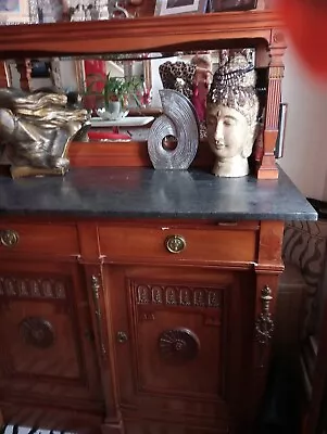 Sideboard Storage Cabinet Wood. Dresser With Marble Top. • £15