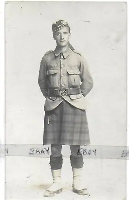 Vintage Postcardwwi Armymilitaryunidentified Scottish Soldierkiltrp • £4.99