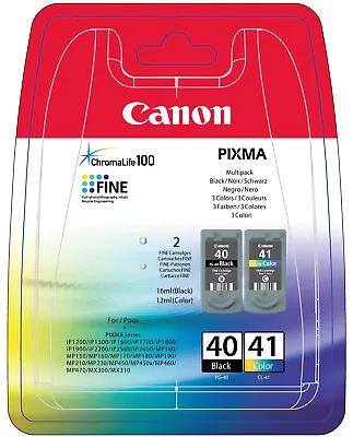 Canon CL41 BlackCyanMagentaYellow Ink Cartridge 2Pack Glossy 4x6 Paper 50 Sheet • £58.93
