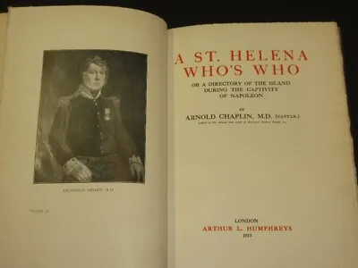 A St. Helena Who's Who: Directory During The Captivity Of Napoleon CHAPLIN 1919 • £86