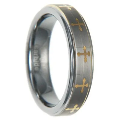 6mm Tungsten Carbide Cross Men Women Wedding Ring Band Size 5-12 Full & Half • $11.99