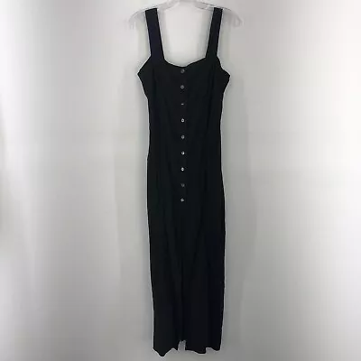 VTG Marithe Francois Girbaud Black Button Up Sleeveless Maxi Dress Womens S • $50.75