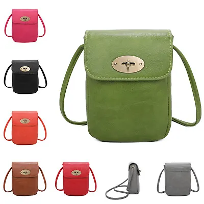 Long Across The Body Strap Ladies Shoulder Bag Twist Lock Travel Handbag 1243 • £13.99