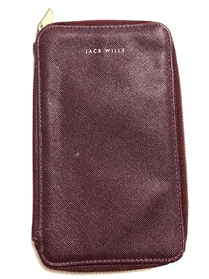 Jack Wills Dark Red (Berghundy) Faux Leather Travel Wallet Clutch Purse • £6.39