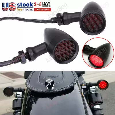 Black LED Bullet Stop Brake Running Turn Signal Tail Light Motorcycle For Harley • $18.74