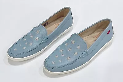 MARC JOSEPH Women’s Leather Holland Shoes Loafers Sz 5 Blue Flats Stars • $24.69