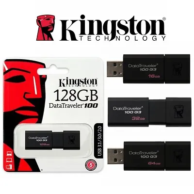 $10.95 • Buy USB Flash Drive 3.0 Kingston Data Traveler Memory Stick 32GB 64GB 16GB 128GB