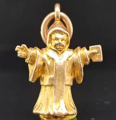 Vintage 14K Gold ~MUNICH MONK MUENCHENER KINDL GERMANY~ Charm Pendant • $465