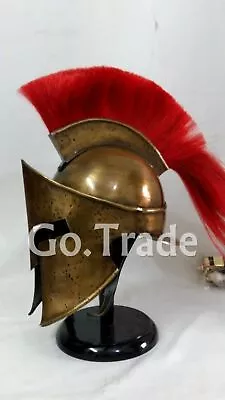 King Leonidas 300 Spartan Helmet Role Play With Wooden Stand Halloween Costume • $170.02