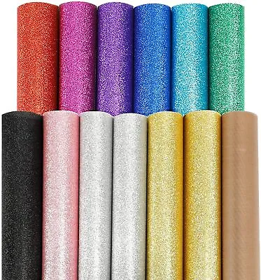 Glitter Heat Transfer PU HTV Vinyl Rolls Iron On Vinyl For T-Shirt Clothing • $6.89