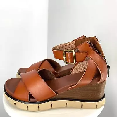 MIA Genuine Leather Wedge Gladiator Sandals Sz 8 Fits 7.5 - 8 • $27