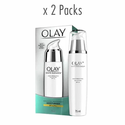 $121.91 • Buy 2x [OLAY] White Radiance Brightening UV Face Lotion SPF24 Dry Sensitive 75ml