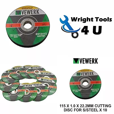 50 Vewerk Metal Cutting/Slitting Disc Ultra Thin 115mm (4-1/2 ) X 1mm 8010 • £16.45