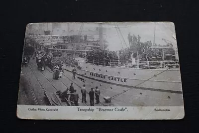 Union Castle Line Fine Early Postcard Troopship Braemar Castle • £30