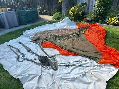 Vietnam Era 28 Ft. Military 4 Color C-9 Parachute Canopy W/ Lines And Hardware • $275