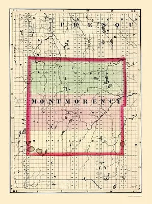 Montmorency County Michigan - Walling 1873 - 23.00 X 30.83 • $36.95