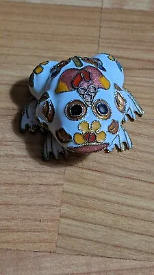 Vintage Multicolor Tone Cloisonne Copper Enamel Animal Frog Figurine • $12.99