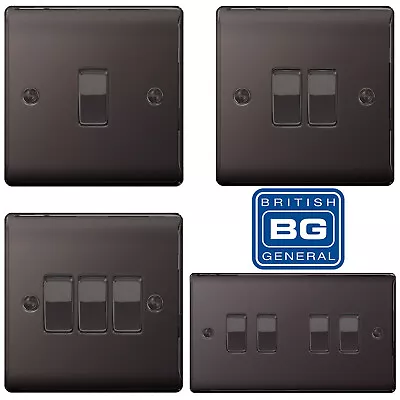 BG Nexus Polished Black Nickel Light Switch NBN12 NBN42 NBN43 NBN44 2 Way • £5.24