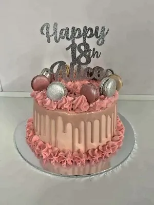Custom Cake Topper Happy 18th Any Age Glitter Any Word Name • £2.95