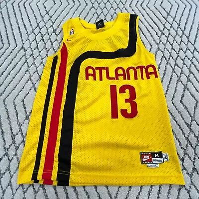 Vintage Atlanta Hawks Jersey Boys Medium Yellow Glen Robison Nike Team Youth Kid • $39.91