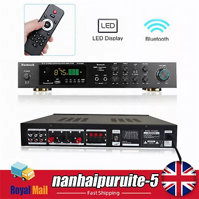 600W Bluetooth Stereo Amplifier Amp HIFI 5 Channel LED Display Remote Control • £74.02