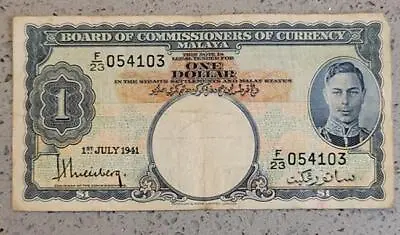 1 Dollar 1941 Straits Settlements And Malaya States  Vf • $29.95