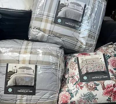 Martha Stewart Percale Cotton Comforter Set-King/Queen- Various To Choose From • $54.99