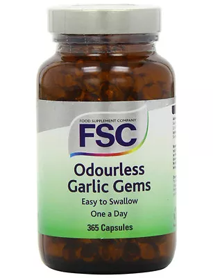 FSC Odourless Garlic Gems 365 Capsules One-a-Day • £11.50