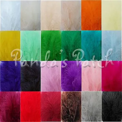 Marabou Feathers Mixed Sizes Fluffy Embellishment Choose Colour And Pack Size • £2.29