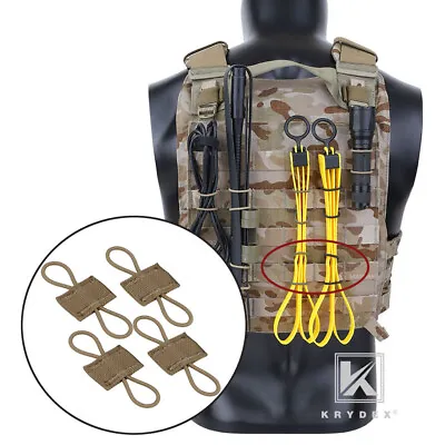 KRYDEX 4 PCS PTT Retainer MOLLE Webbing Kit Strap Cable Organizer Coyote Brown • $9.95