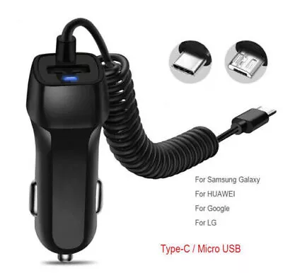 USB Adaptive Fast Rapid Car Charger + Type C Cable US For Android Samsung • $5.52