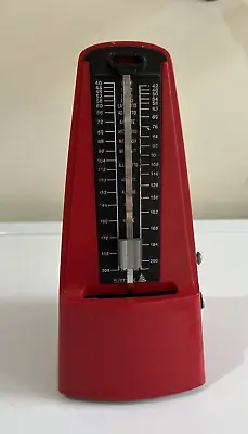 Vintage Samick Red Metronome Manual Mechanical Retro Wind Up • $85