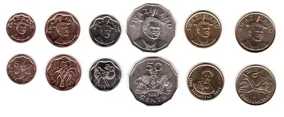 $4.49 • Buy Swaziland - Set 6 Coins 5 10 25 50 Cents 1 2 Emalangeni 2007 - 2015 UNC