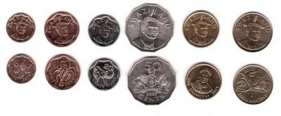 $4.49 • Buy Swaziland - Set 6 Coins 5 10 25 50 Cents 1 2 Emalangeni 2007 - 2015 UNC
