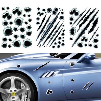 $7.98 • Buy Car Bullet Holes Stickers Funny Prank Decals Fake Bullets Scratch Hole Vinyls