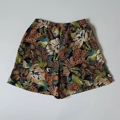 £20 • Buy Womens Size M Vintage 90s Susan Graver Safari Animal Print Shorts High-waisted