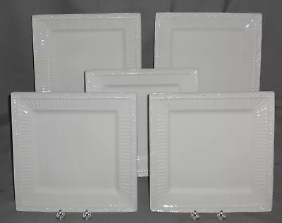 Set (5) Mikasa ITALIAN COUNTRYSIDE PATTERN Stoneware SQUARE DINNER PLATES • $119.99