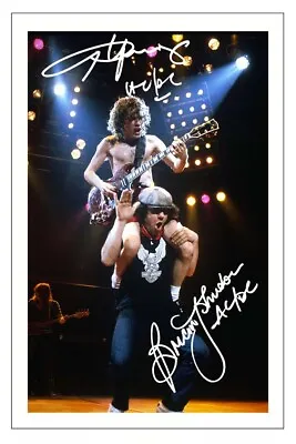 Angus Young & Brian Johnson Signed Photo Print Autograph Music Ac/dc • £3.79
