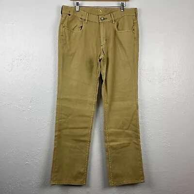 Tommy Bahama Linen Blend Jeans 5 Pocket Pants Tan Relaxed Straight 35/32 • $24.95